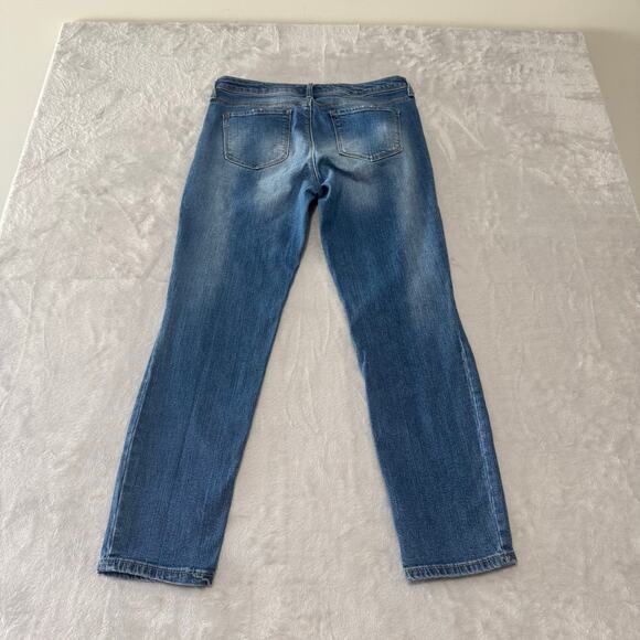 Black Daisy Womens Button Fly Relaxed Skinny Denim Jeans sz 7 28 Embroidered Y2K - Picture 2 of 10